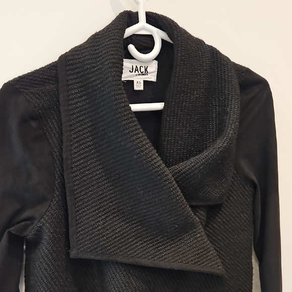 Jack BB Dakota Cardigan Knit Jacket Oversized Asymmetrical Black Women XS - Picture 5 of 11